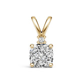 18K Gold Semi Mount Pendant Setting Cushion Cu 6x6mm Diamond Accent Syz Jewelry