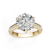 18K Gold Semi Mount Ring Setting Round Ro 11x11mm Diamond Accent Syz Jewelry