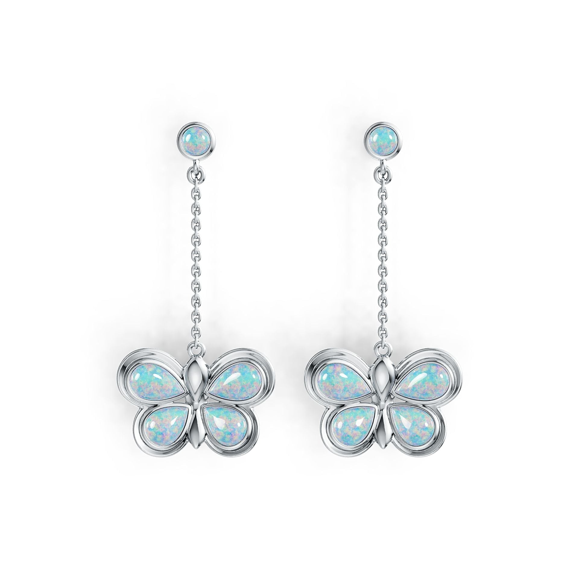Platinum Semi Mount Earrings Setting Pear PE 8X5mm PE 7X5mm RD 4x4mm Cabochon DHJ
