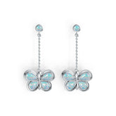 Platinum Semi Mount Earrings Setting Pear PE 8X5mm PE 7X5mm RD 4x4mm Cabochon DHJ