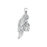 14K Gold Semi Mount Pendant Setting Pear PE 12X8mm Parrot Theme Diamond Accent DHJ