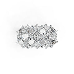 Sterling Silver Semi Mount Ring Setting Princess SQ 4X4mm DHJ