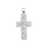 18K Gold Semi Mount Pendant Setting Cushion CU 7X7mm Cross Theme DHJ