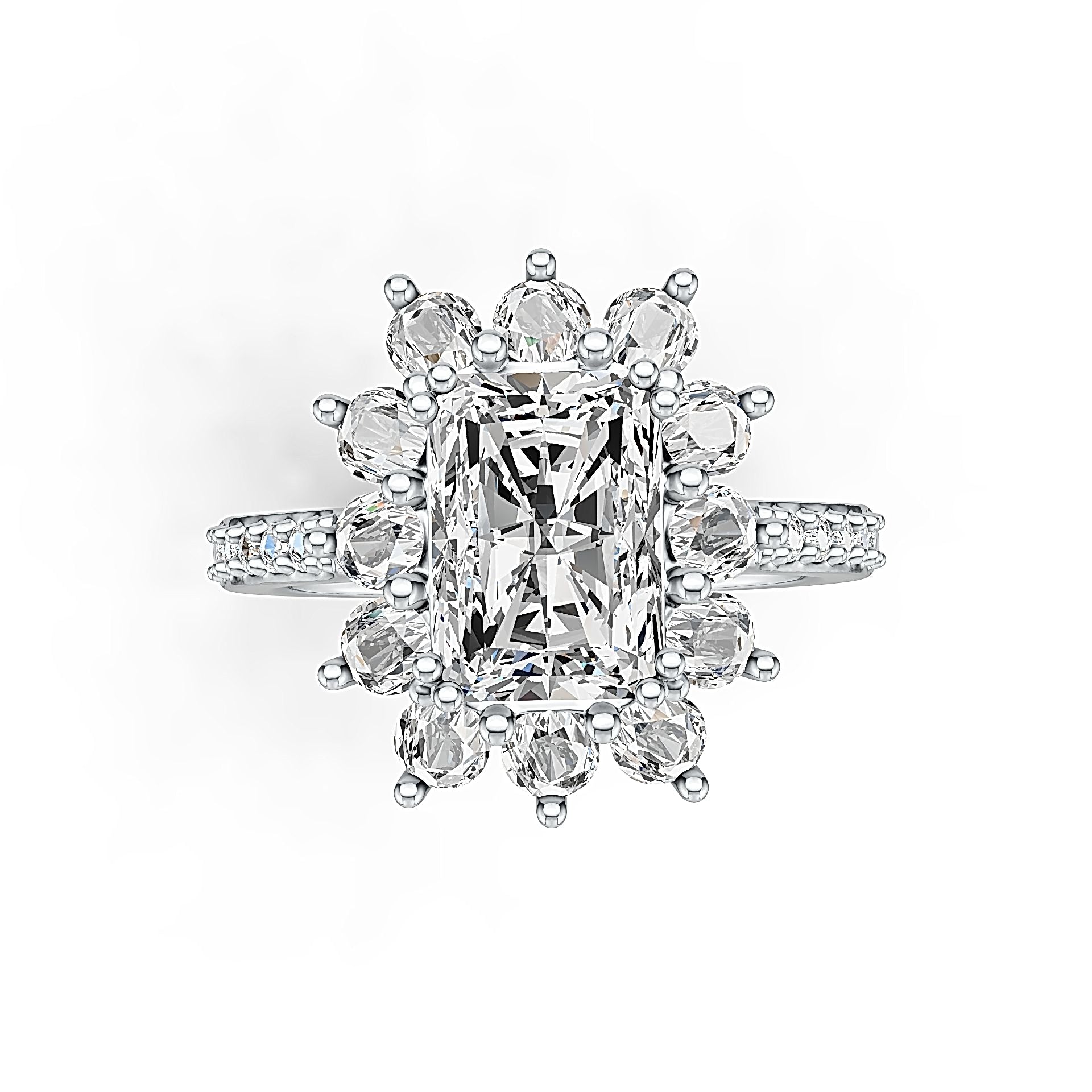 Sterling Silver Semi Mount Ring Setting Emerald OCT 9x6mm Syzjewelry