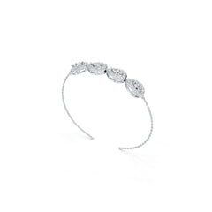 14K Gold Semi Mount Bracelet Setting Pear PE 7X5mm with White Topaz Diamond Accent DHJ