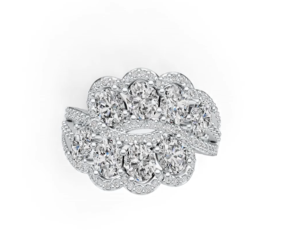 Sterling Silver Semi Mount Ring Setting Oval OV 5X4mm with White Topaz - Syzjewelry