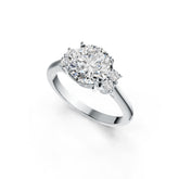 10K Gold Semi Mount Ring Setting Round RD 10x10mm Moissanite Accent DHJ
