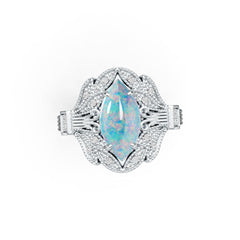 Sterling Silver Semi Mount Ring Setting Marquise MQ 14X7mm Cabochon DHJ