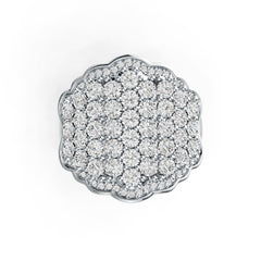 Sterling Silver Cocktail Ring Scalloped with White Topaz or Moissanite DHJ