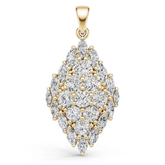 Sterling Silver Semi Mount Pendant Setting Round Ro 8x8mm Diamond Accent DHJ