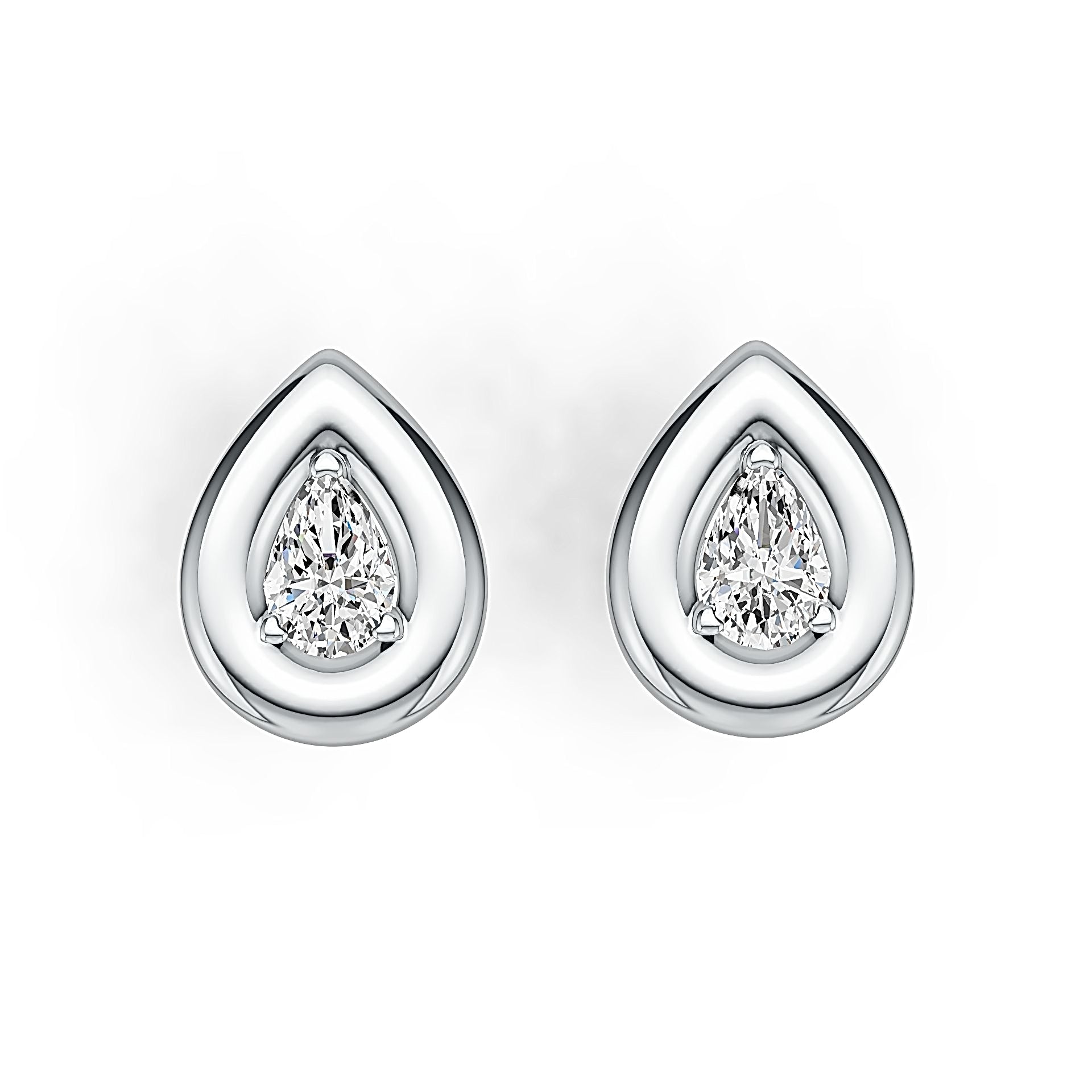 Sterling Silver Semi Mount Earrings Setting Pear PE 6x4mm Stud DHJ