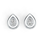 Sterling Silver Semi Mount Earrings Setting Pear PE 6x4mm Stud DHJ