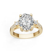 Sterling Silver Semi Mount Ring Setting Oval OV 11X9mm White Topaz Accents Syzjewelry