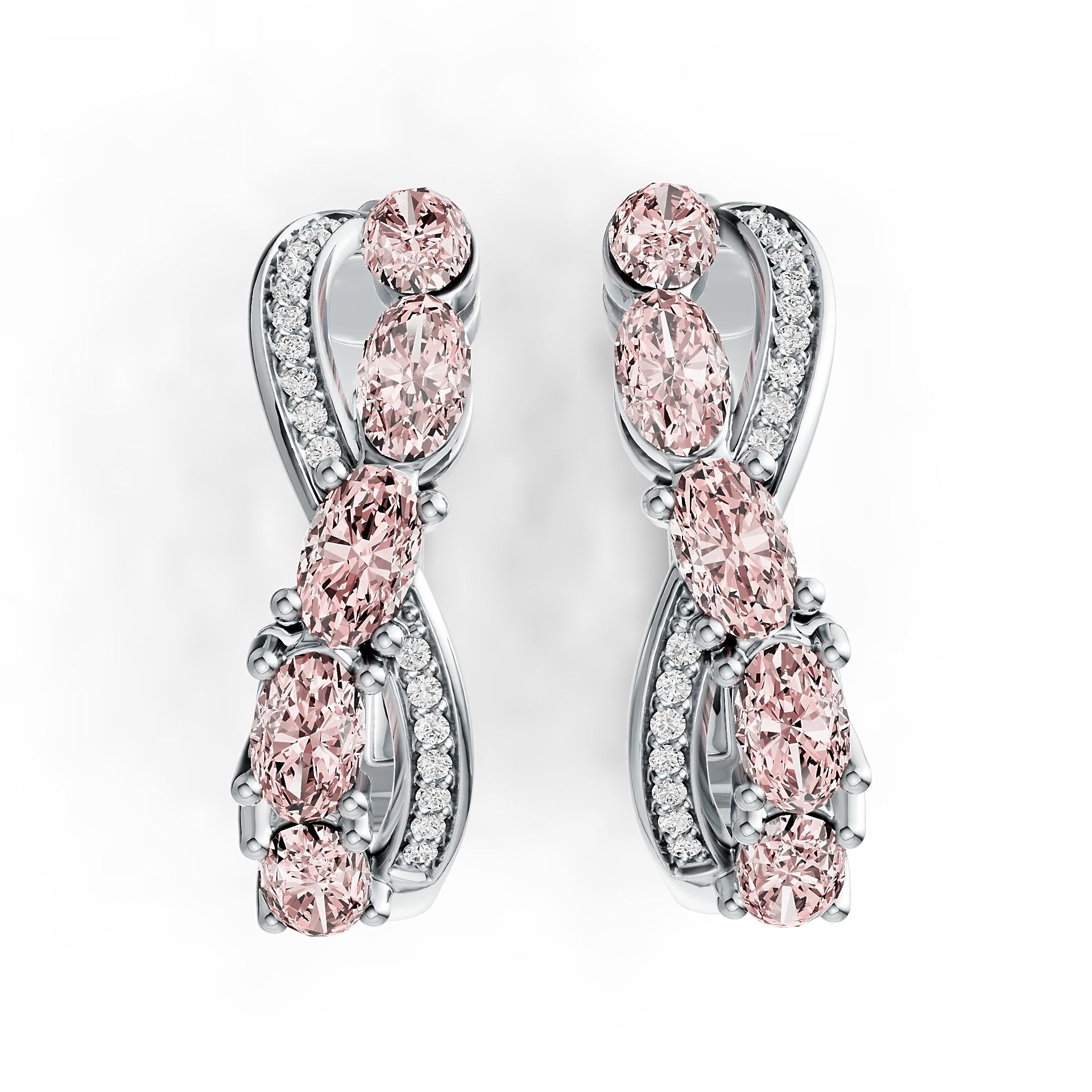 Sterling Silver Semi Mount Earrings Setting Oval OV 5X3mm with White Topaz Syzjewelry