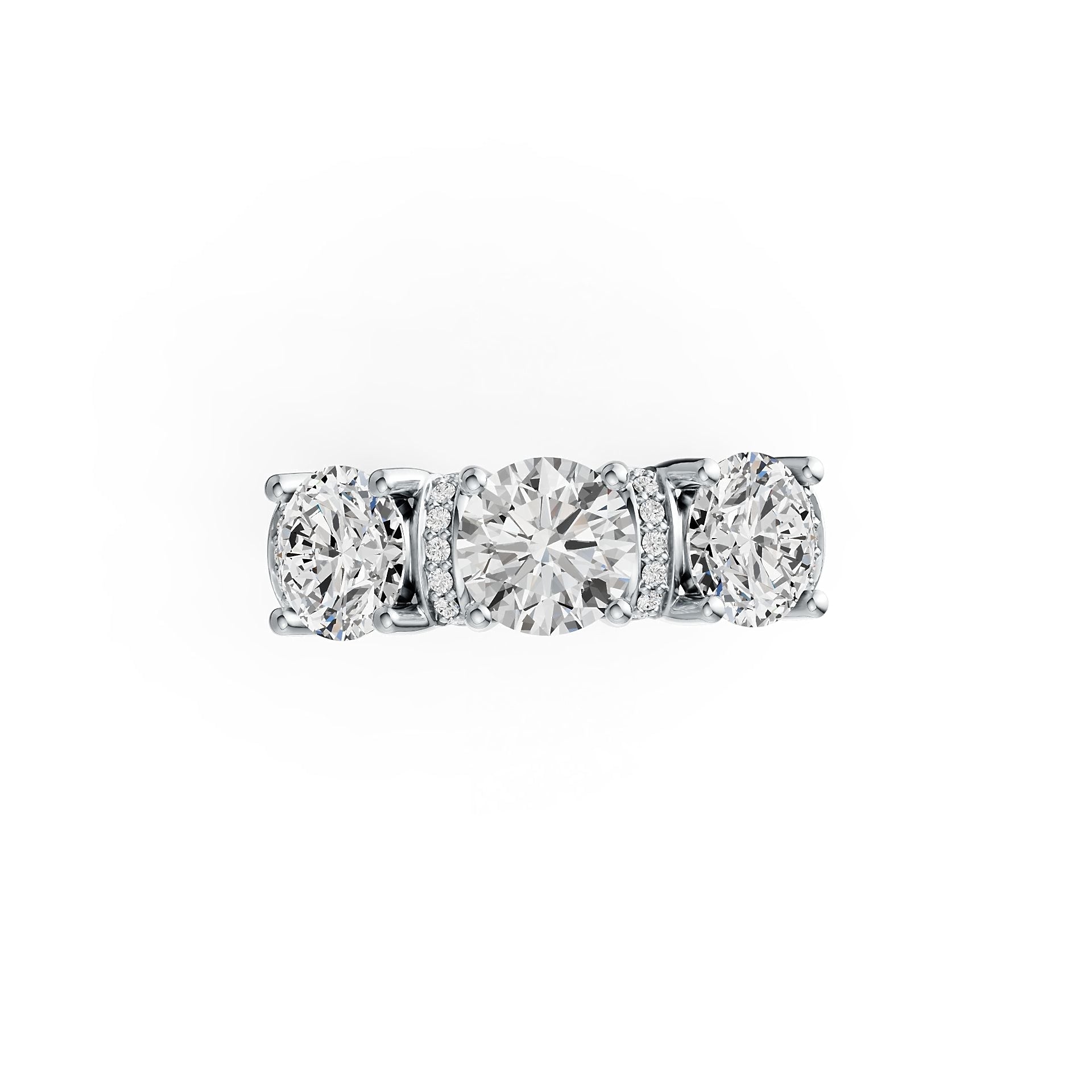 Sterling Silver Semi Mount Ring Setting Round RD 7X7mm with White Topaz DHJ