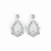 Sterling Silver Semi Mount Earrings Setting Oval OV 9X7mm PE 6X4mm DHJ