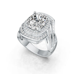 18K Gold Semi Mount Ring Setting Cushion CU 11X9mm Diamond Accent DHJ