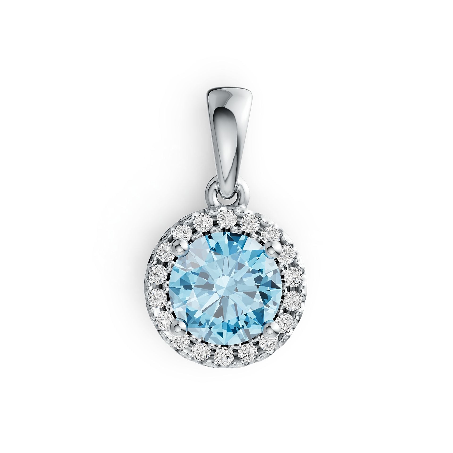 Sterling Silver Semi Mount Pendant Setting Round RD 6X6mm Halo Syzjewelry