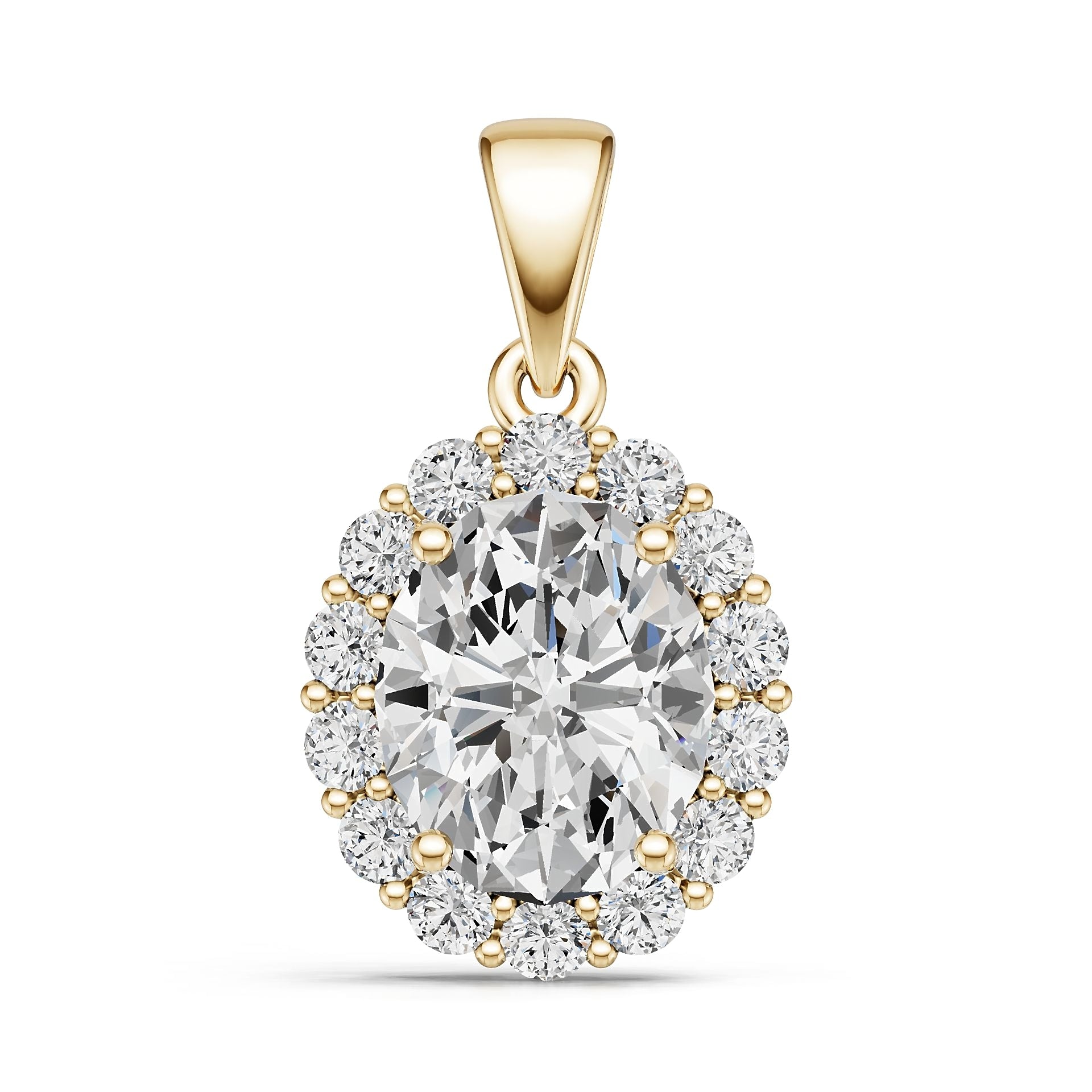 Platinum Semi Mount Pendant Setting Oval Ov 11x9mm Diamond Accent Syz Jewelry