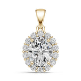 Platinum Semi Mount Pendant Setting Oval Ov 11x9mm Diamond Accent Syz Jewelry