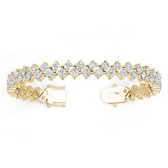 18K Gold Semi Mount Bracelet Setting Round Ro 4x4mm Diamond Accent Syz Jewelry