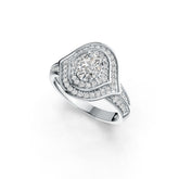 Platinum Semi Mount Ring Setting Oval OV 7X5mm Diamond Accent DHJ