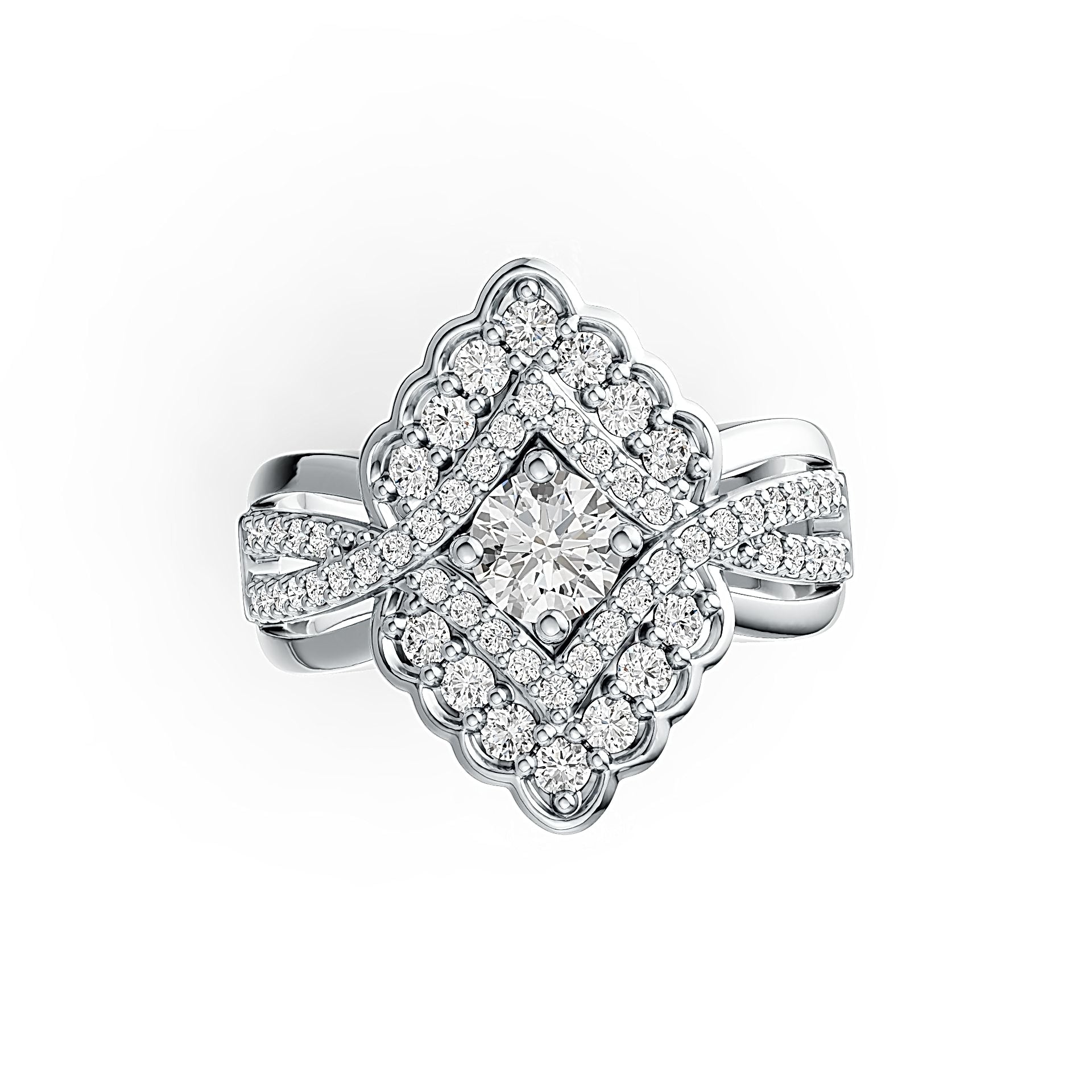 Sterling Silver Semi Mount Ring Setting Round RD 5x5mm with White Topaz - Syzjewelry