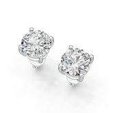 14K Gold Semi Mount Earrings Setting Round RD 8x8mm Simple Stud DHJ