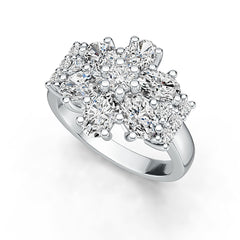 18K Gold Semi Mount Ring Setting Oval OV 6X4mm Diamond Accent DHJ