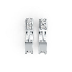 Sterling Silver Hoop Earrings with White Topaz or Moissanite Syzjewelry