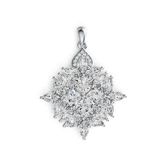 10K Gold Semi Mount Pendant Setting Trillion TR 6X6mm MQ 6X3mm Moissanite Accent DHJ