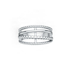 Sterling Silver Ring Multi-Row Twisted DHJ