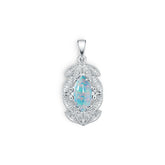 Sterling Silver Semi Mount Pendant Setting Oval OV 14X7mm Cabochon DHJ