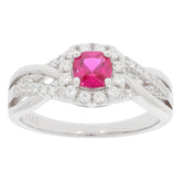 14K Gold Semi Mount Ring Setting Cushion CU 5X5mm Halo Inifnity Shank Diamond Accent Syzjewelry