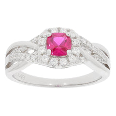 14K Gold Semi Mount Ring Setting Cushion CU 5X5mm Halo Inifnity Shank Diamond Accent Syzjewelry