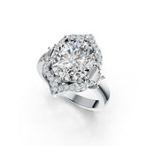 14K Gold Semi Mount Ring Setting Oval OV 12X10mm Diamond Accent DHJ