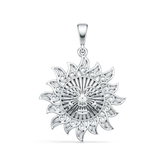 Platinum Pendant Solid Sun Theme DHJ
