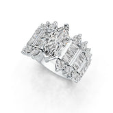 14K Gold Semi Mount Ring Setting Marquise MQ 14X7mm with Diamond Accent DHJ