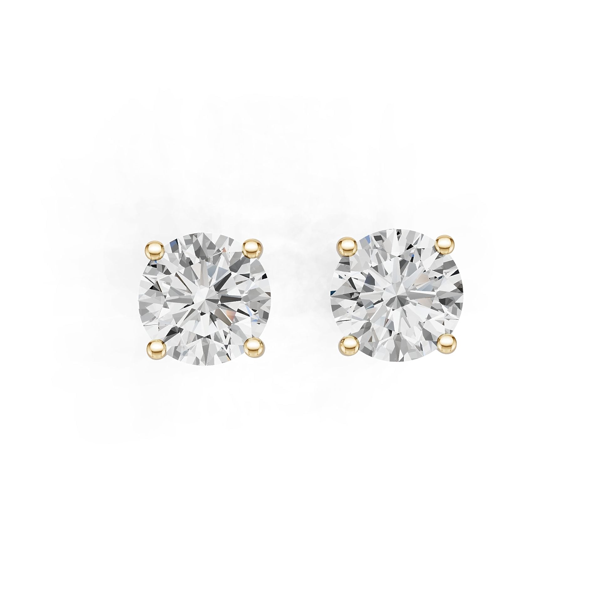 18K Gold Semi Mount Earrings Setting Round Ro 6x6mm Diamond Accent Syz Jewelry