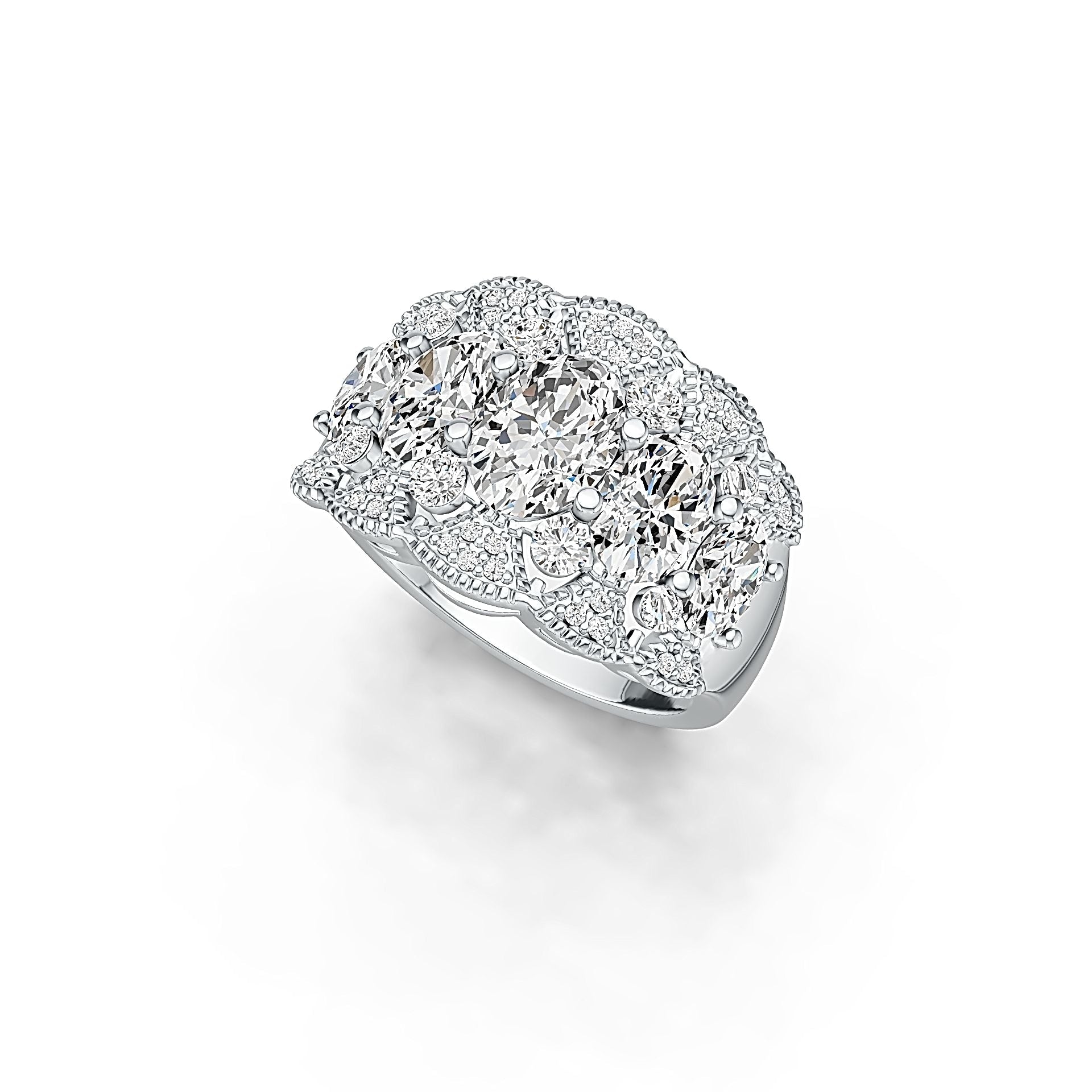 14K Gold Semi Mount Ring Setting Oval OV 8X6mm Diamond Accent DHJ