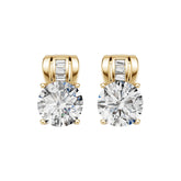 18K Gold Semi Mount Earrings Setting Round Ro 10x10mm Diamond Accent Syz Jewelry