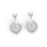 18K Gold Semi Mount Earrings Setting Pear PE 6X4mm with Diamond Accent DHJ