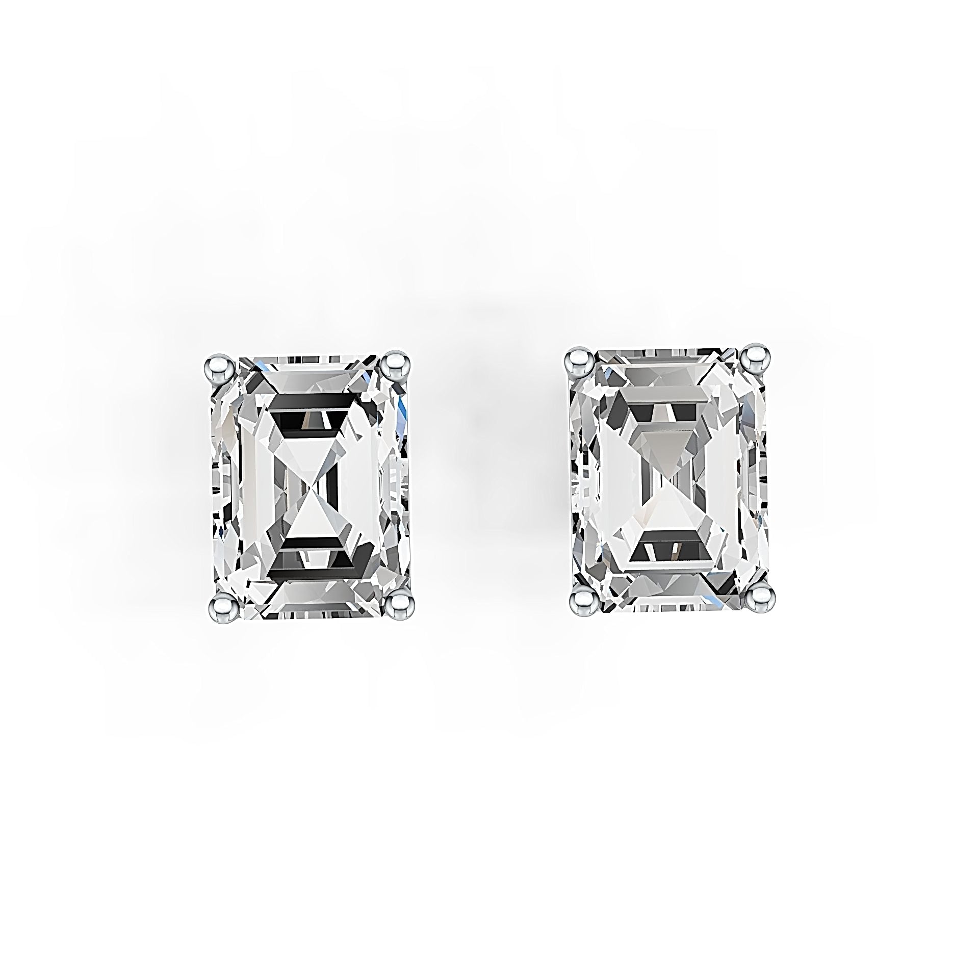 Sterling Silver Semi Mount Earrings Setting Emerald OCT 8X6mm DHJ