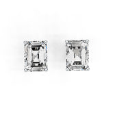 Sterling Silver Semi Mount Earrings Setting Emerald OCT 8X6mm DHJ