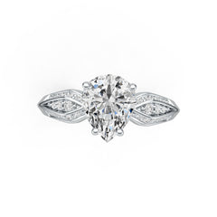 Sterling Silver Semi Mount Ring Setting Pear PE 10X8mm DHJ