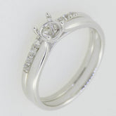 10K Gold Semi Mount Ring Setting Round RD 5x5mm Moissanite Accent Syzjewelry