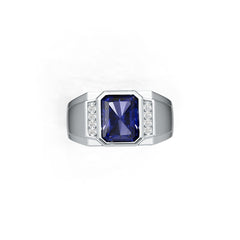 Men's Ring Settings Sterling Silver Ring Mounting Emerald OCT 10X8mm Full Bezel Set Syzjewelry