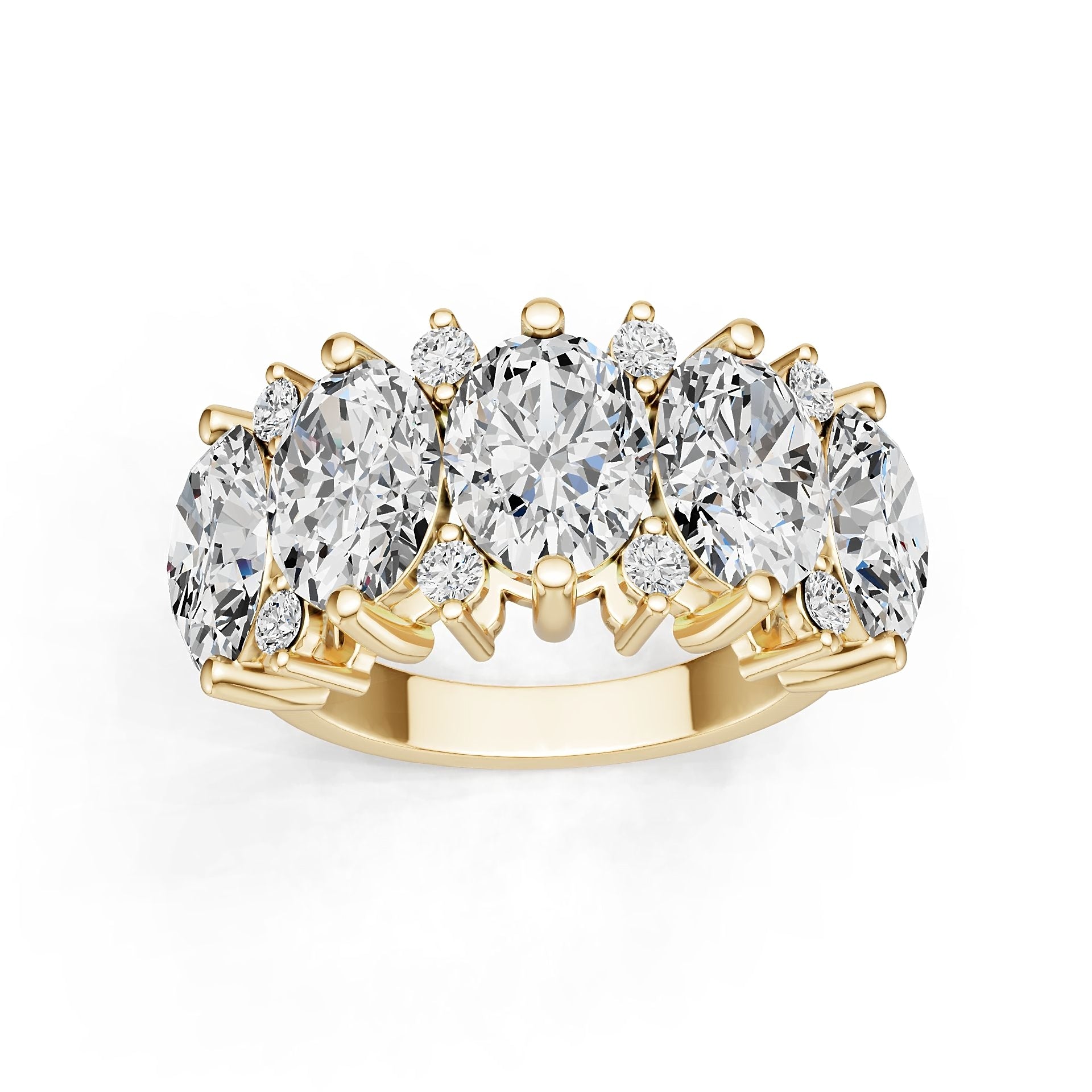 18K Gold Semi Mount Ring Setting Oval Ov 8x6mm Diamond Accent Syz Jewelry