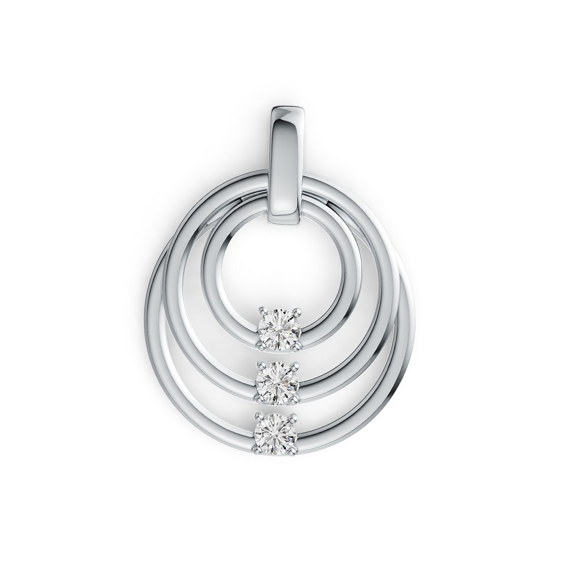 10K Gold Semi Mount Pendant Setting Round RD 3.5x3.5mm Trinity Loop DHJ