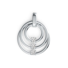 10K Gold Semi Mount Pendant Setting Round RD 3.5x3.5mm Trinity Loop DHJ